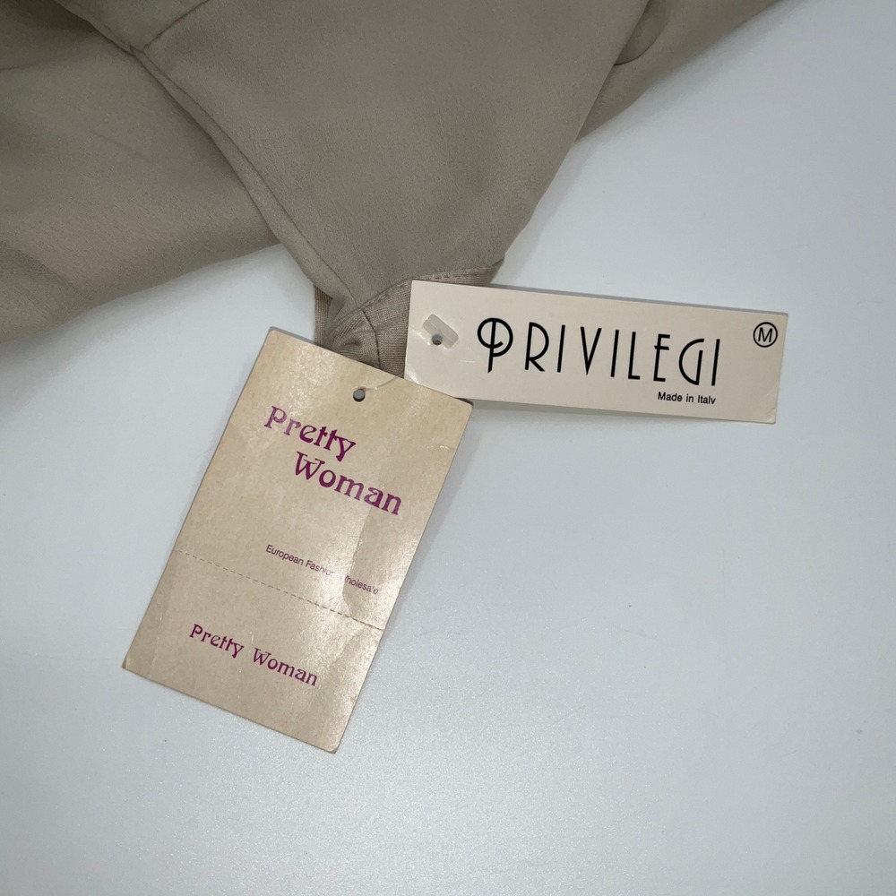 Vintage Baroque Embroidered Button Down Shirt M Tan Beige Short Sleeve Retro New - Picture 6 of 10